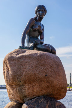 The Little Mermaid Statue In Copenhagen, Denmark