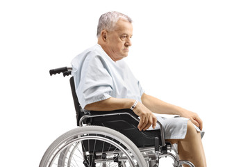 Elderly male patient in a wheelchair