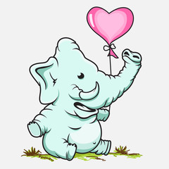 Cute Elephant Vector Design