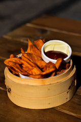 Sweet potato fries with double sauce