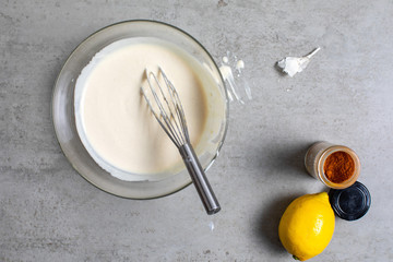 Preparation of tahini dressing