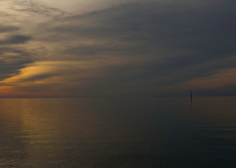 Dramatic sunset over water