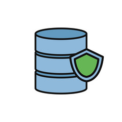 data base server protection internet flat line style