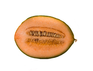 Melon, grade CARAMESA F1 500, in a cut on a white background, isolate