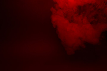 Colorful smoke close-up on a black background