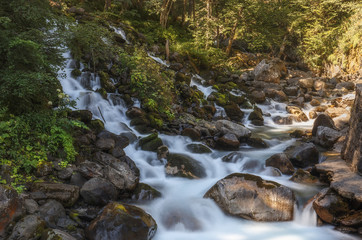 Fototapeta premium Uelhs deth Joeu Waterfall at Artiga de Lin in the Catalan Pyrenees