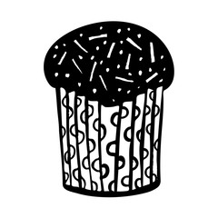 Watercolor cupcakes, muffins set with different type of cakes: strawberry, blueberry, chocolate. citrus, raspberry. Isolated. Easy to use for different design of menu, advertisement, cafe etc