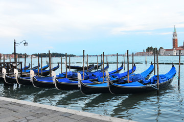 Fototapeta premium Beatiful gondolas in Venice. Italy