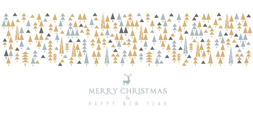 Christmas and New Year background with geometric tree - obrazy, fototapety, plakaty