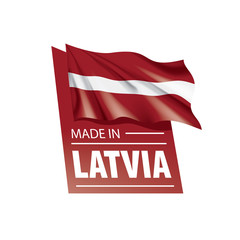 Latvia flag, vector illustration on a white background