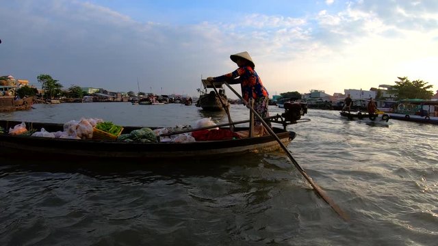 Cai Rang floating market Can Tho Mekong Vietnam