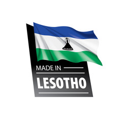 Lesotho flag, vector illustration on a white background