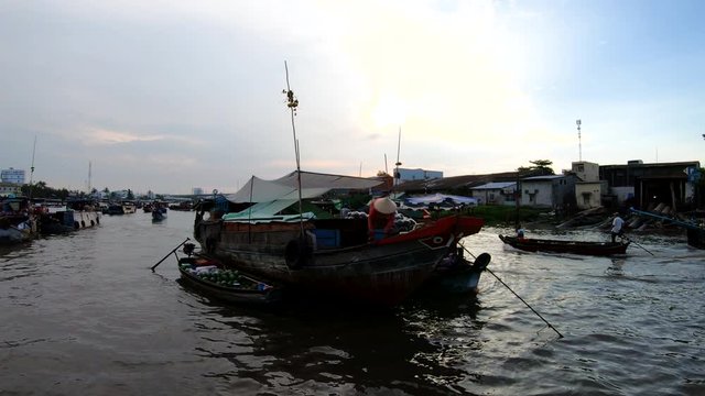 Cai Rang floating market Can Tho Mekong Vietnam