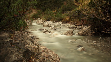Fototapeta premium Long-Time-Exposure River in the Alps