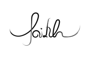 Faith. Black vector calligraphy banner. Vector illustration.