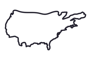Isolated usa map vector design