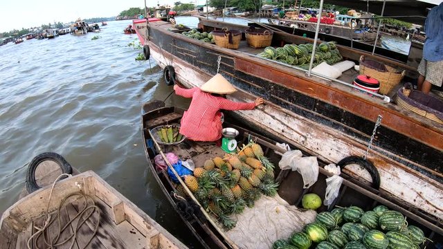 Cai Rang floating market Can Tho Mekong Vietnam