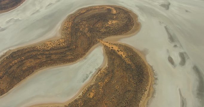 Aerial Australian view Aboriginal desert Landscape salt lakes