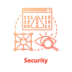 Security concept icon. Privacy protection idea thin line illustration. Confidential data encryption. Cybersecurity and safety. Digital authorization. Vector isolated outline drawing