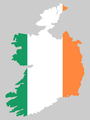 Map Flag of Ireland Vector