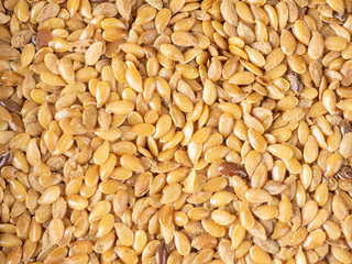 Top view, closeup of linseed.