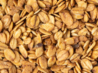 Top view, closeup of granola.