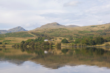 Fototapeta na wymiar Picturesque Loch Catherine Lake. Sterling. Scotland. United Kingdom