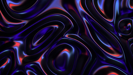 3d render, abstract background, holographic foil, iridescent texture, waving cloth, ripples, metallic reflection.