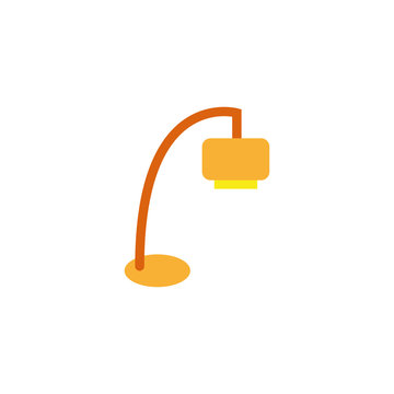 yellow table lammp energy electricity light flat icon
