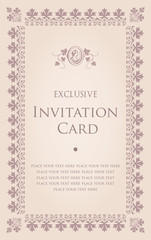 Invitation card exclusive design in vintage style