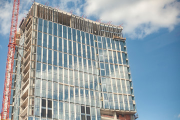 Obraz premium The construction of the building in the city. Restoration of the complex.
