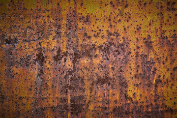 Texture of rusty metal from an abandoned factory. Russia Moscow
