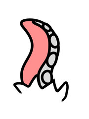 tentakel unter t-shirt versteckt oktopus tintenfisch ausbrechen aufgerissen lustig klein clipart design unterwasser monster schwimmen tauchen tier meer