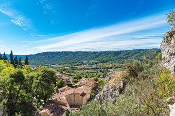 The village Moustiers St. Marie, Provence, Provence-Alpes-Cote d'Azur, France