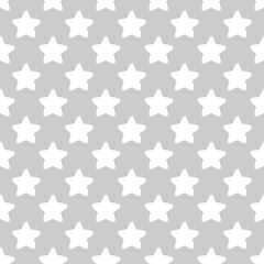 Seamless Neutral Grey Tones Pattern Of Repeated Stars Close To Each Other. It can be used for Digital Scrap Booking, Wallpaper, Packaging Projects.