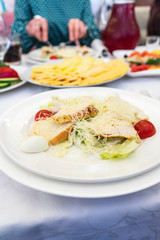 Photo of the Caesar salad. classic recipe.