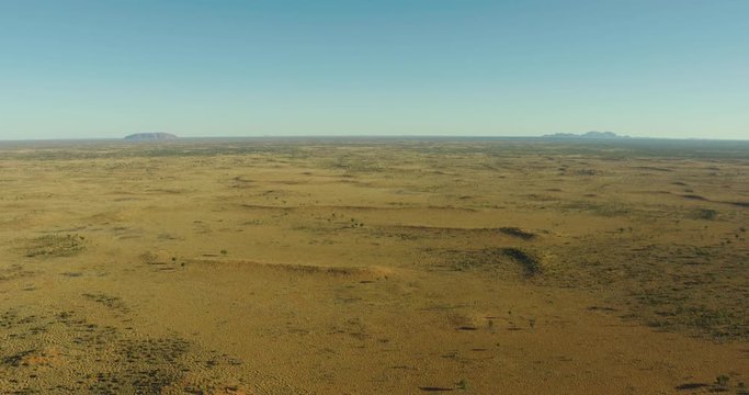 Aerial Ayers Rock Outback sandstone rock formations Australia