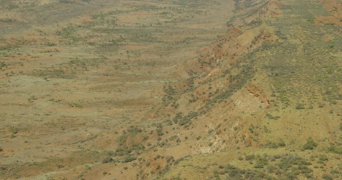 Aerial view scorched desert Watarrka National Park Australia