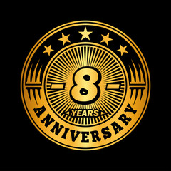 8 years anniversary celebration logo design. Vector and illustration.