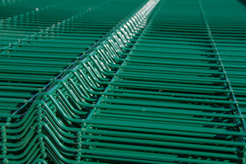 Green grid for the construction of the fence.