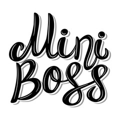 Obraz premium Mini boss lettering Set. Lettering phrase in vintage style isolated on white background.