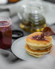 Pancakes with jam