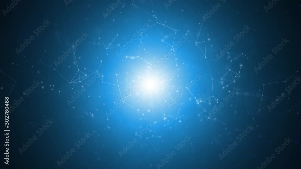 Aufkleber cyberspace network with blurry lines and dots copy space animation background.