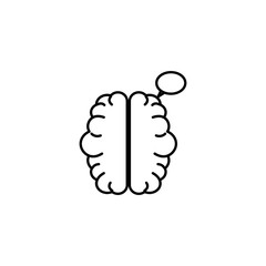 human brain talk bubble idea icon line style