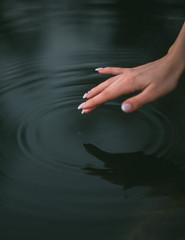 hand with reflection in water
