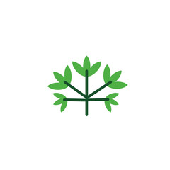 branch foliage nature leaf icon flat