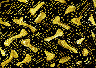 yellow golden geometric pattern on black background