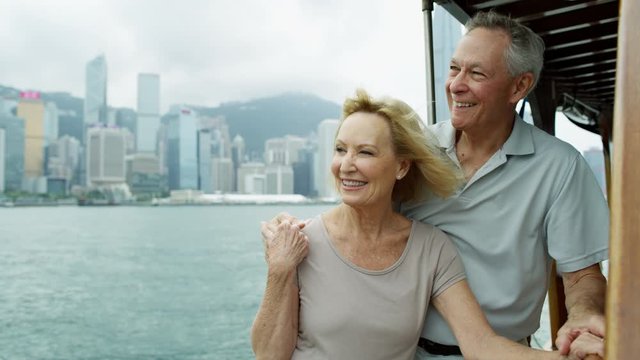 Senior Caucasian couple celebrating an anniversary Hong Kong