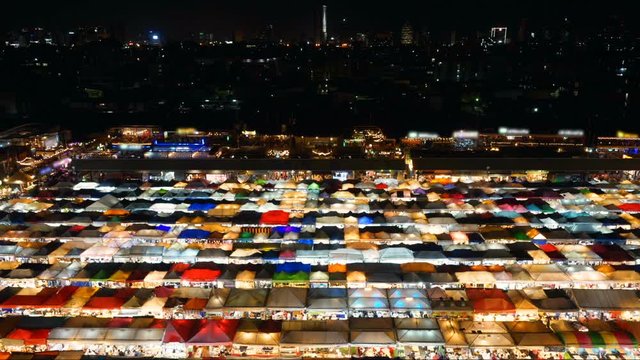 Train Night Market Ratchada in Bangkok Thailand
