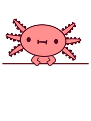 schild axolotl rahmen text feld süßes baby kawaii clipart design lieb niedlich klein schwimmen tauchen nett gesicht haustier aquarium winzig schwanzlurch cool